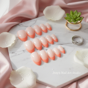 French Press-On Nails – Light French Tip (15 pcs Set)
