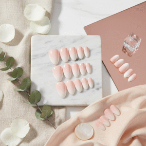 Ombre Press-On Nails – Soft Gradient Glam (15 pcs Set)