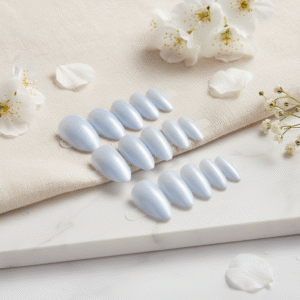 Cat Eye French Press-On Nails – (15 pcs Set)