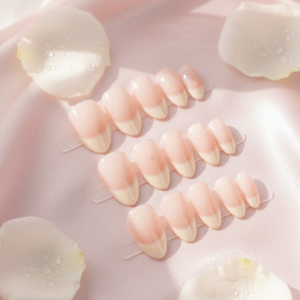 French Press-On Nails – Light French Tip (15 pcs Set)