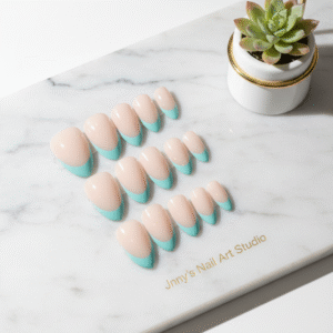 French Press-On Nails – Light French Tip (15 pcs Set)