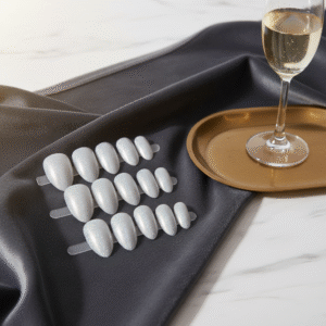 Cat Eye French Press-On Nails – (15 pcs Set)