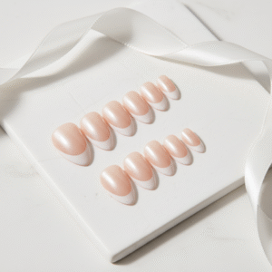 Cat Eye French Press-On Nails – (15 pcs Set)