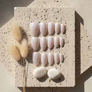 Cat Eye French Press-On Nails – (15 pcs Set)