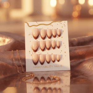 French Press-On Nails – Light French Tip (15 pcs Set)