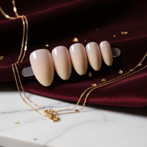 Ombre Press-On Nails – Soft Gradient Glam (15 pcs Set)