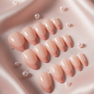 French Press-On Nails – Light French Tip (15 pcs Set)